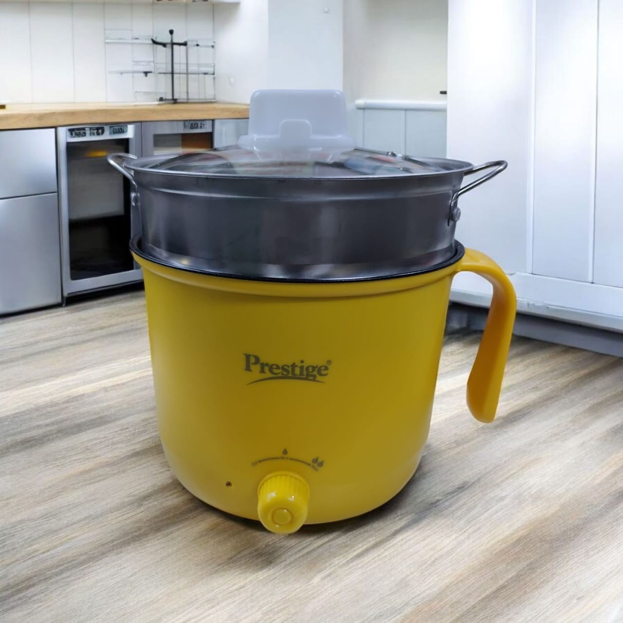 Prestige 2L Household Kitchen Electric Cooking Pot with Steamer - KD086